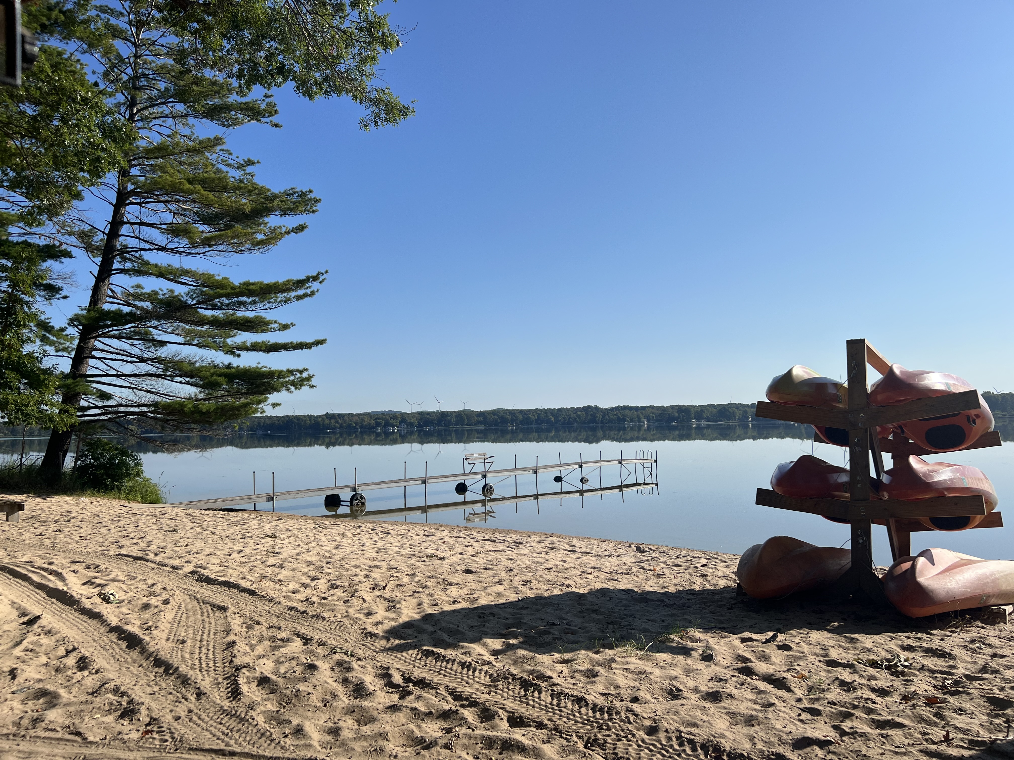 Whispering Surf Campground at Bass Lake Pentwater Michigan Bass Lake Beach Front
